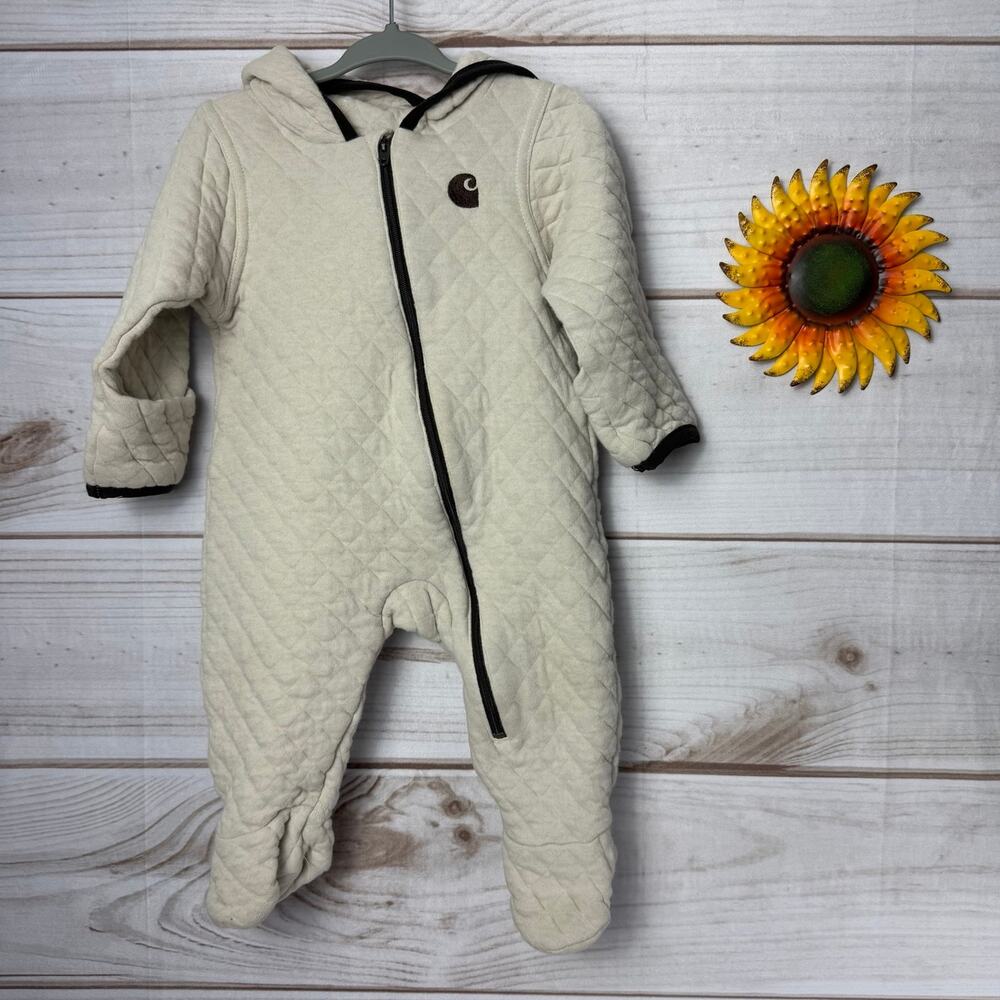 Carhartt Quilted Hooded‎ Bunting Coverall Fleece Lined 9M Beige
